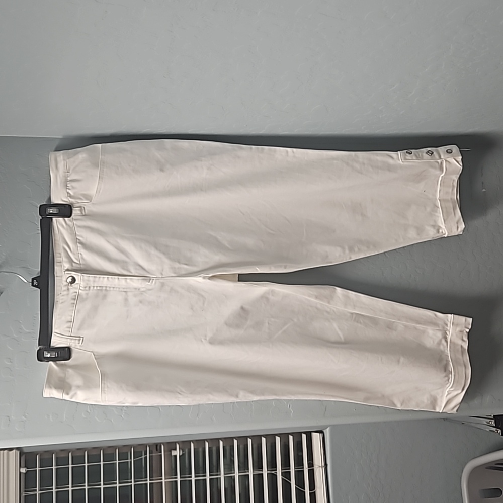 Peter Nygard Studded Capris White Stretch Summer Spring Womens plus 18